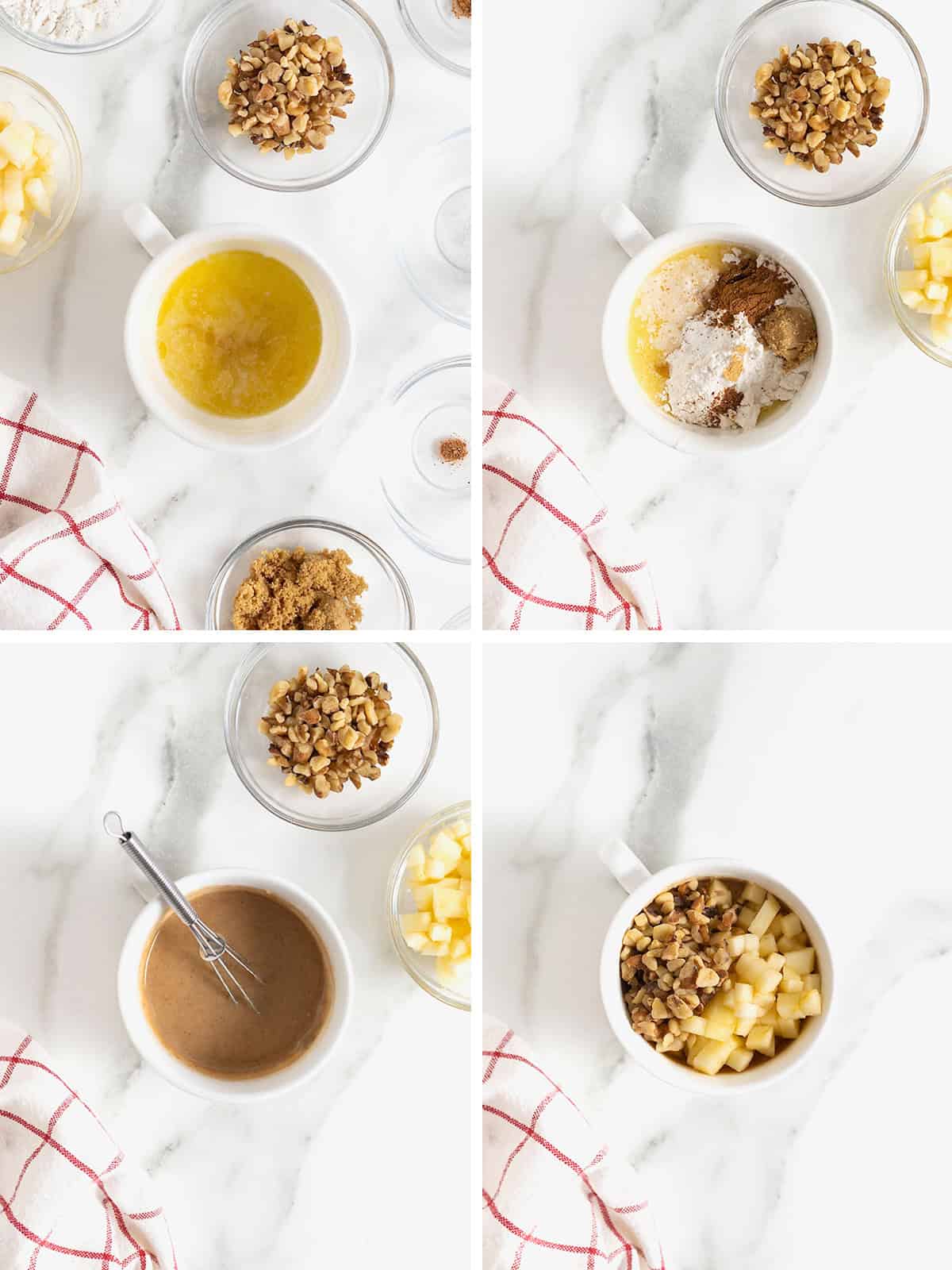 Steps to make Apple Mug Cake.