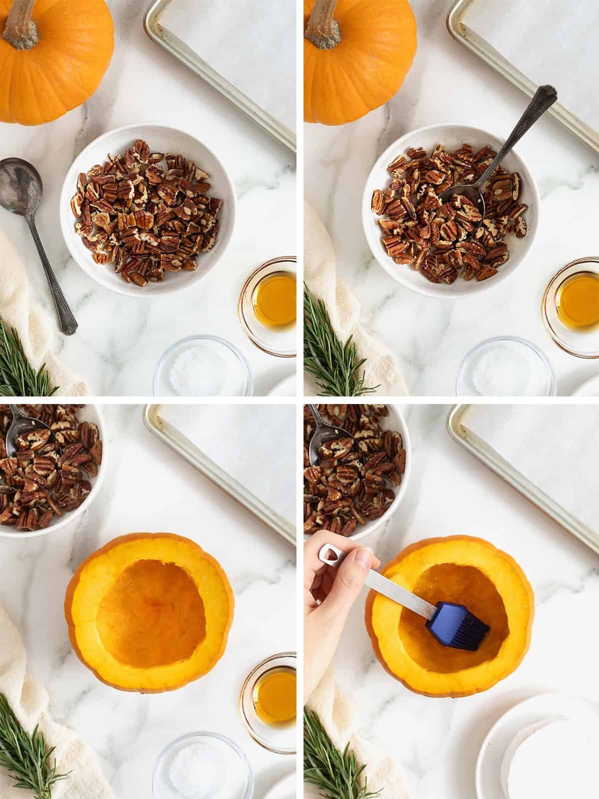 Steps to make pumpkin brie.