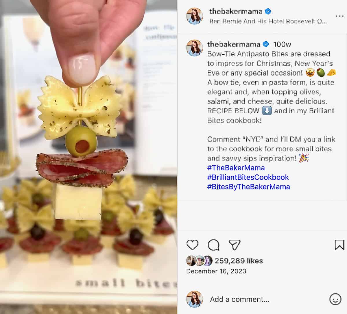 screen shots of antipasto bites.