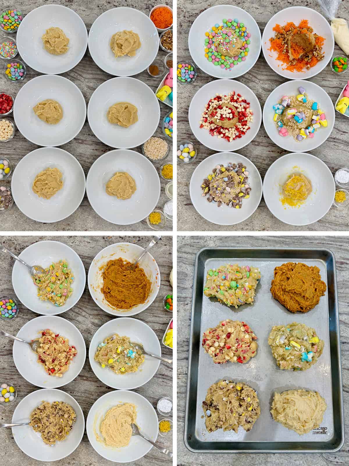 Steps to make Easter cookie bars.
