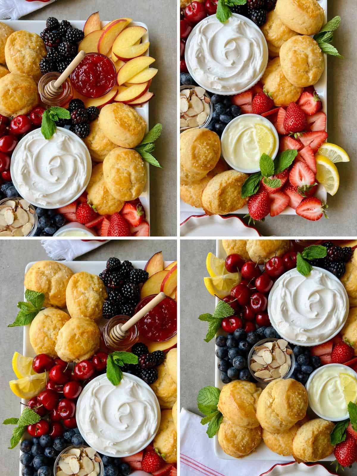 Steps to make a summer shortcake board.