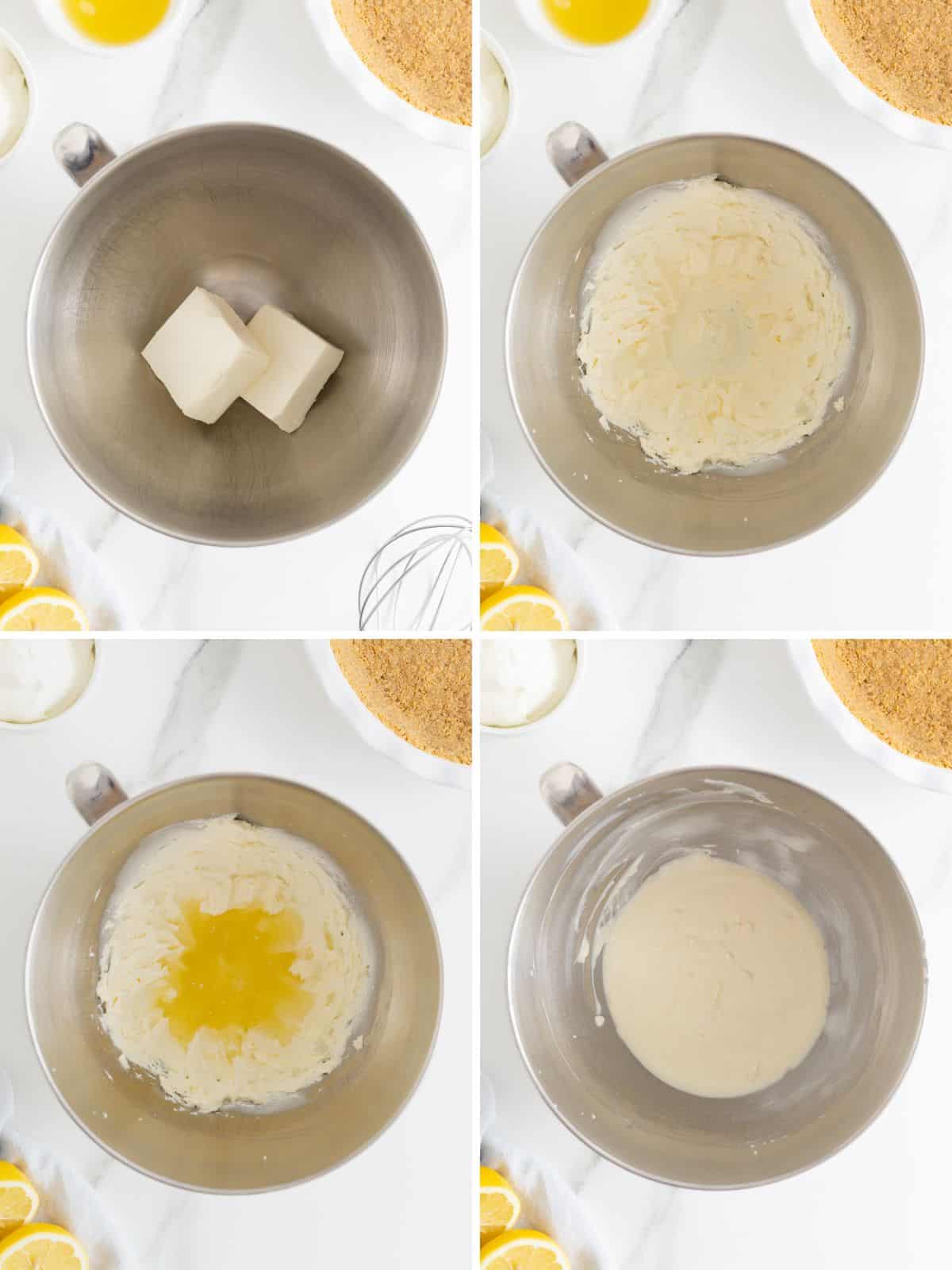 Steps to make frozen lemonade pie.