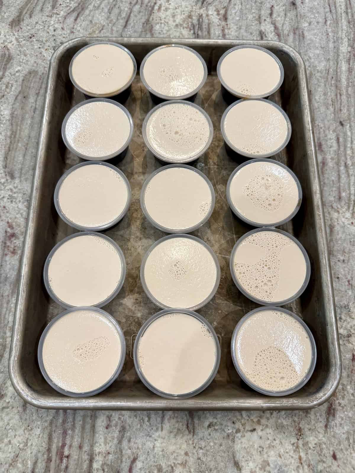 Foam topped espresso martini shots.