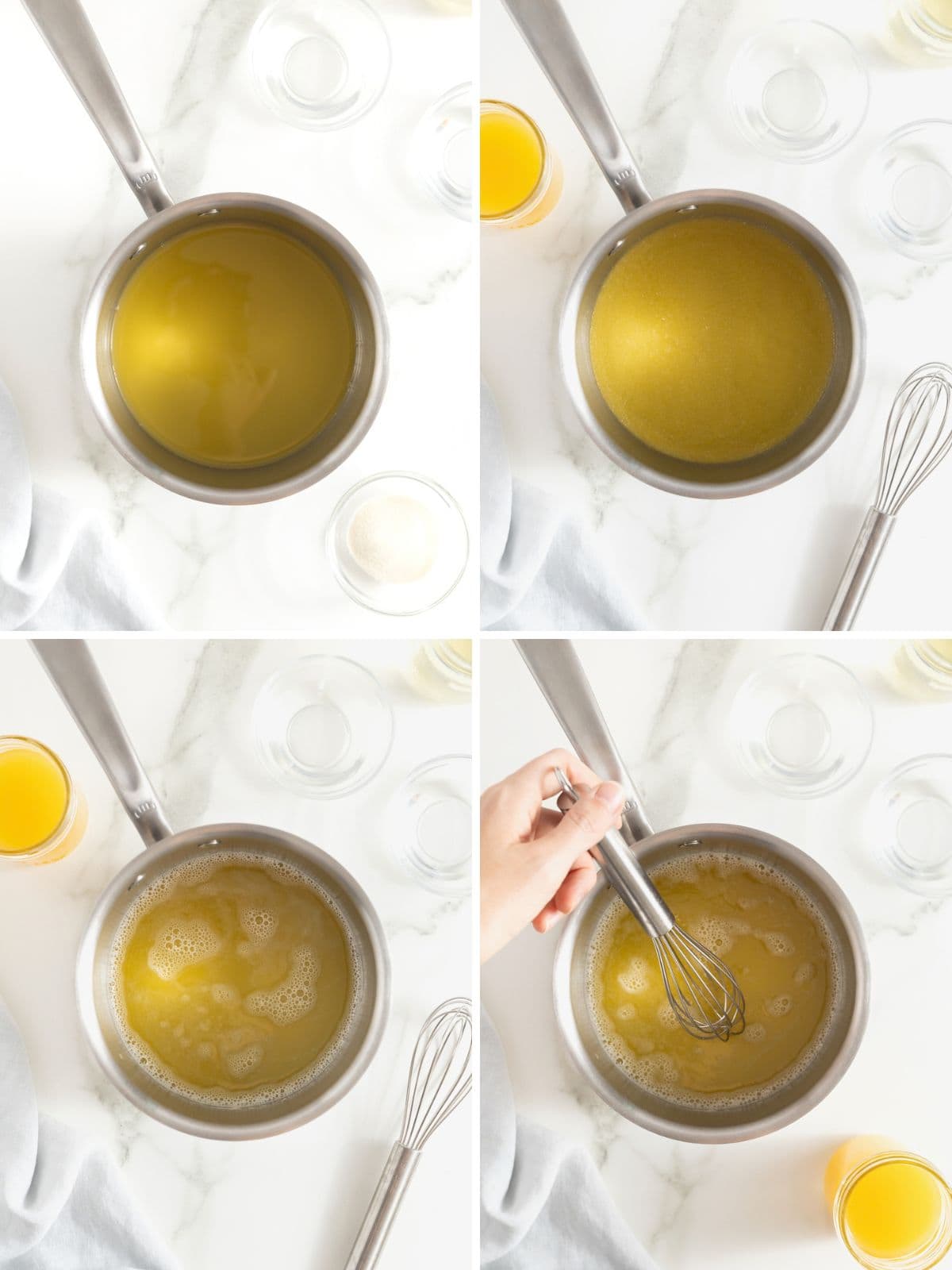 Steps to make Mimosa Jello Shots.
