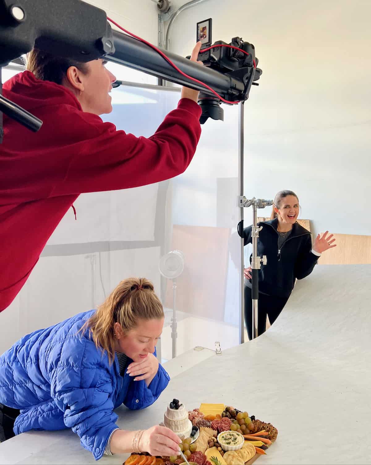 The BakerMama team staging a food board