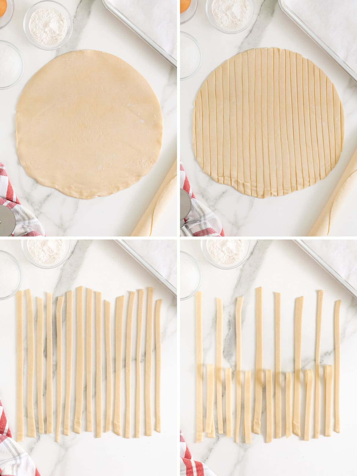 Steps to make lattice pie cookies.